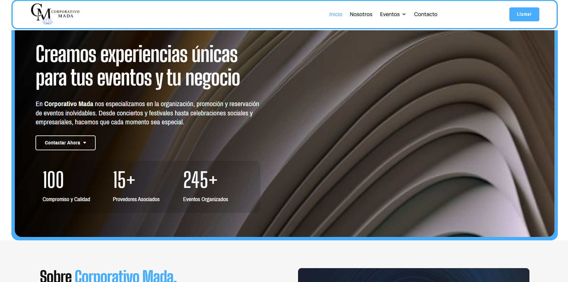 Captura del proyecto Corporativo Mada